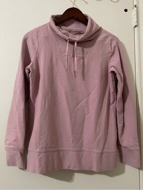 L.L.Bean Women’s Funnel Neck Pullover Hoodie Mauve Pink XS